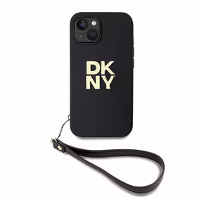 DKNY Viedtālruņa apvalks ar siksniņu un logotipu iPhone 15 / 14 / 13 - melns