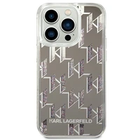 Karl Lagerfeld KLHCP14XLMNMS iPhone 14 Pro Max 6.7 "cietais apvalks sudraba / sudraba Šķidrs Mirdzums Monogramma