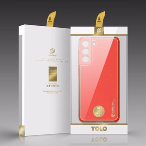Dux Ducis Yolo elegants apvalks no ekoloģiskās ādas Samsung Galaxy S22 + (S22 Plus) sarkans