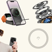 Dudao A11 Max 15W 3 vienā indukcijas uzlādes stacija, saderīga ar MagSafe - pelēka