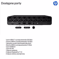 HP ProDesk 4 G1i AI PC Intel Core Ultra 7 265T 16 GB DDR5-SDRAM 1 TB SSD Windows 11 Pro Mini PC melns