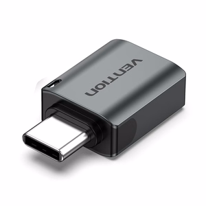 Vention USB-C tēviņš uz USB 3.0 mātīte OTG adapteris, pelēks, alumīnija sakausējums