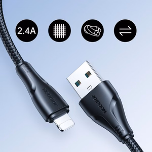 Joyroom Surpass Series A11 USB-A / Lightning 2.4A kabelis 2 m - melns
