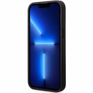 Viedtālruņa apvalks BMW BMHCP14X22RBDK iPhone 14 Pro Max 6.7" melns/melns cietais apvalks ādas zilie punkti