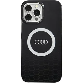Audi IML Big Logo Magnētiskais apvalks iPhone 13 Pro Max - melns