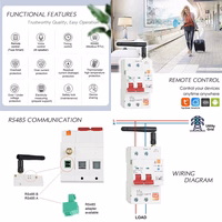 TUYA viedais automātslēdzis, 1P+N, Wi-Fi, RS485, 63A