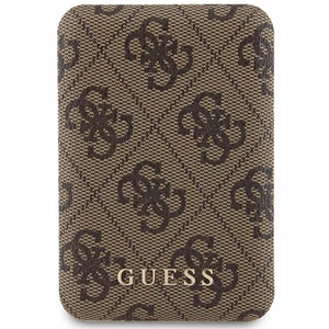 Guess беспроводной внешний аккумулятор 15W GUPB5FP4EMGW 5000mAh коричневый/коричневый 4G Leather Metal Logo MagSafe