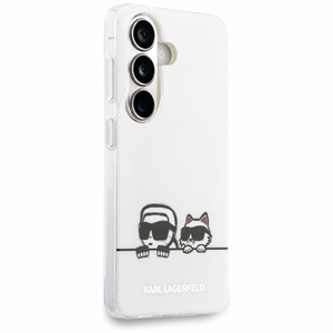 Karl Lagerfeld maciņš IML Peekaboo Karl un Choupette MagSafe priekš Samsung Galaxy S26 caurspīdīgs