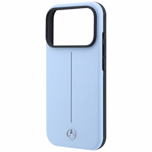 Mercedes Semi Wrap Iconic Line MagSafe ādas maciņš, paredzēts iPhone 18 Pro Max / 17 Pro Max, zils