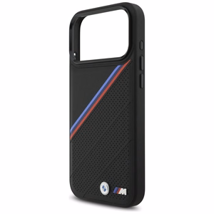 BMW M Tricolor Metal Logo MagSafe viedtālruņa apvalks iPhone 17 Pro Max - melns