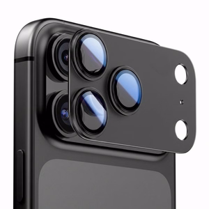 Melns Tech-Protect CamFull Fit+ alumīnija un rūdīta stikla kameras moduļa aizsargs Apple iPhone 18 Pro tālrunim
