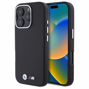 BMW M Edition Kevlar ietīts metāla iPhone 16 Pro Max apvalks - melns