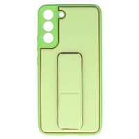 TEL PROTECT ādas luksusa viedtālruņa apvalks ar statīvu paredzēts Samsung Galaxy S22 Plus – mentola zaļš