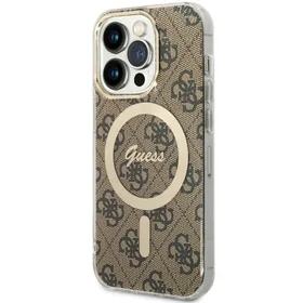 Guess GUHMP14LH4STW iPhone 14 Pro 6.1" brūns/brūns cietais apvalks 4G MagSafe