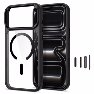 Tech-Protect Magmat MagSafe CC maciņš modelim iPhone 17 Pro / 18 Pro – caurspīdīgs melns