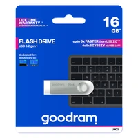 GOODRAM UNO3 USB zibatmiņa - 16GB USB 3.2 gen 1 sudrabaina