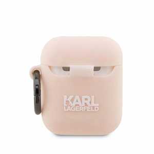Karl Lagerfeld KLA2RUNIKP AirPods 1/2 чехол розовый/розовый Silicone Karl Head 3D
