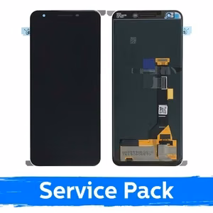 LCD displejs saderīgs ar Google Pixel 3A melns ar rāmi (Service Pack)