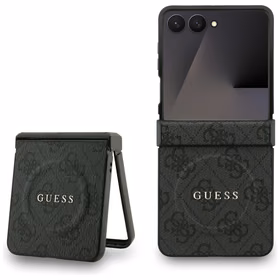 Guess 4G Classic Magnētiskais viedtālruņa apvalks Samsung Galaxy Z Flip 7 - melna