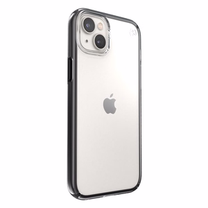 Speck Presidio Perfect-Clear with Impact Geometry vāciņš ierīcei iPhone 15 Plus / 14 Plus, ar Microban pretmikrobu aizsardzību, “Clear / Black” krāsu kombinācija