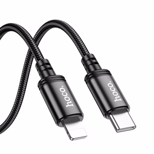 Kabelis USB C uz Lightning Hoco PD 27W 2 m X89 melns