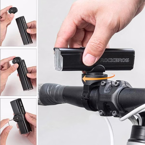 Rockbros 24610002001 priekšējais velosipēda lukturis 1000 lm + USB-C - USB-A kabelis - melns