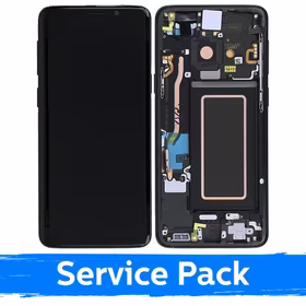 LCD Displejs Saderīgs ar Samsung G960 S9 Ar Frame / Midnight Melns / (Service Pack)