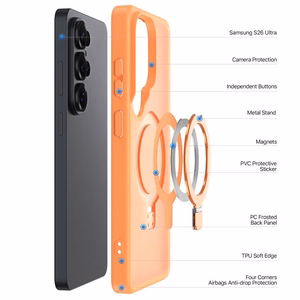 Korpuss Dux Ducis Yind Magnētiskais statīvs Samsung S948 S26 Ultra oranžs