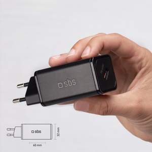 SBS TETRGAN1C65W 65W GaN Power Delivery lādētājs - melns
