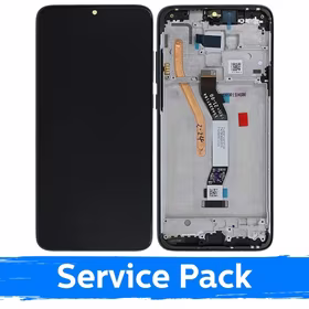 LCD displejs saderīgs ar Xiaomi Redmi Note 8 Pro ar rāmi / melns / (Service Pack)