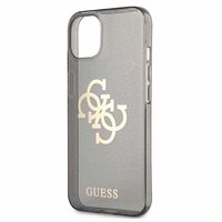 Guess GUHCP13SPCUGL4GBK iPhone 13 mini 5.4" melns cietais apvalks Spīguļu 4G Liels Logotips