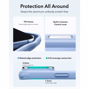 ESR Classic Hybrid Kickstand MagSafe maciņš, paredzēts iPhone 18 Pro / 17 Pro, matēti gaiši zils