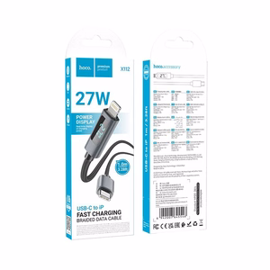 Cable USB C to Lightning Hoco PD 27W with display 1 m X112 black
