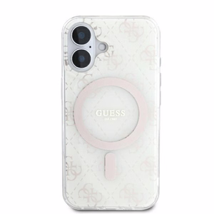 Guess IML 4G Fons Magnētiskais viedtālruņa apvalks iPhone 16 Plus - balts