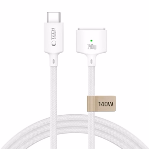 Tech-Protect MMC01 Ultraboost USB-C / MagSafe 3 140W 300cm kabelis, paredzēts MacBook, balts
