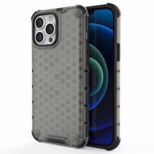 Honeycomb Case bruņu vāks ar TPU buferi iPhone 13 Pro Max melns
