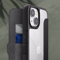Raptic X-Doria Urban Folio viedtālruņa apvalks iPhone 14 Plus ar atveramu melnu pārklājumu