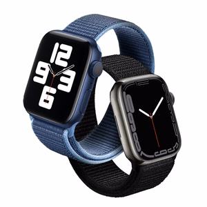 Crong Nylon Sport siksniņa Apple Watch 38 / 40 / 41 mm un 42 mm (Series 10 / 11) modeļiem, okeāna zila