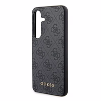 Guess 4G Metal Gold Logo viedtālruņa apvalks Samsung Galaxy A35 - melns