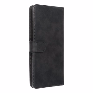 Universāls grāmatas tipa viedtālruņa apvalks COMMON izmērs XL, paredzēts SAMSUNG A12 / A13 4G / A34 5G / A02s / XIAOMI Redmi 12 4G / 12C / NOTE 12 4G / 12 PRO 5G / OPPO A53s / A72 / A92, melns
