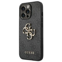 Guess 4G Big Metal Logo viedtālruņa apvalks iPhone 14 Pro Max - pelēks