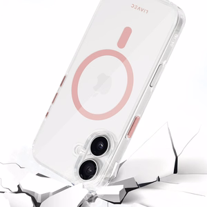Liavec Spīdīgs Magnētiskais Caurspīdīgs viedtālruņa apvalks Iphone 16 rozā
