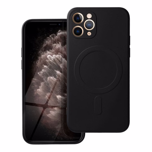 SILICONE MAG COVER viedtālruņa apvalks, saderīgs ar MagSafe, IPHONE 11 Pro melns