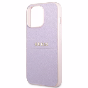 Guess Saffiano Stripe iPhone 13 Pro Max viedtālruņa apvalks – violets