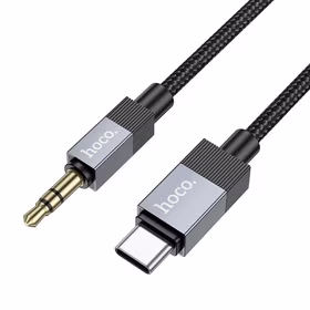 Kabelis AUX Jack 3,5 mm (tēviņš) uz USB C (tēviņš) Hoco 1 m UPA32B melns