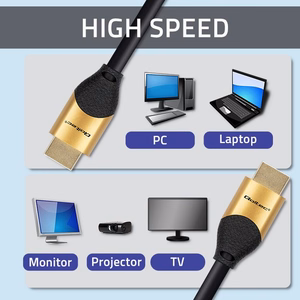 Qoltec 50355 – HDMI 2.1 Ultra High Speed kabelis, 8K 60 Hz, 28 AWG, zelta krāsā, 2 m