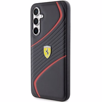 Ferrari Twist Metal Logo viedtālruņa apvalks Samsung Galaxy S23 FE - melns