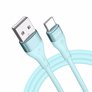 BWOO X280C Minimalist Silicone USB - USB-C kabelis 1m 3A, zaļš