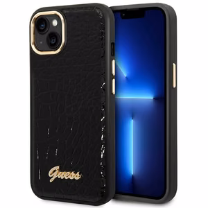Guess GUHCP14MHGCRHK iPhone 14 Plus 6.7 "melns/melns cietais apvalks Croco Collection