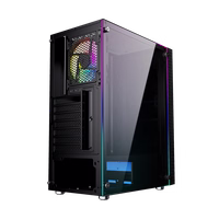 Gembird Fornax 2500 ARGB Gaming ATX computer case, Midi Tower, backlight,  melns